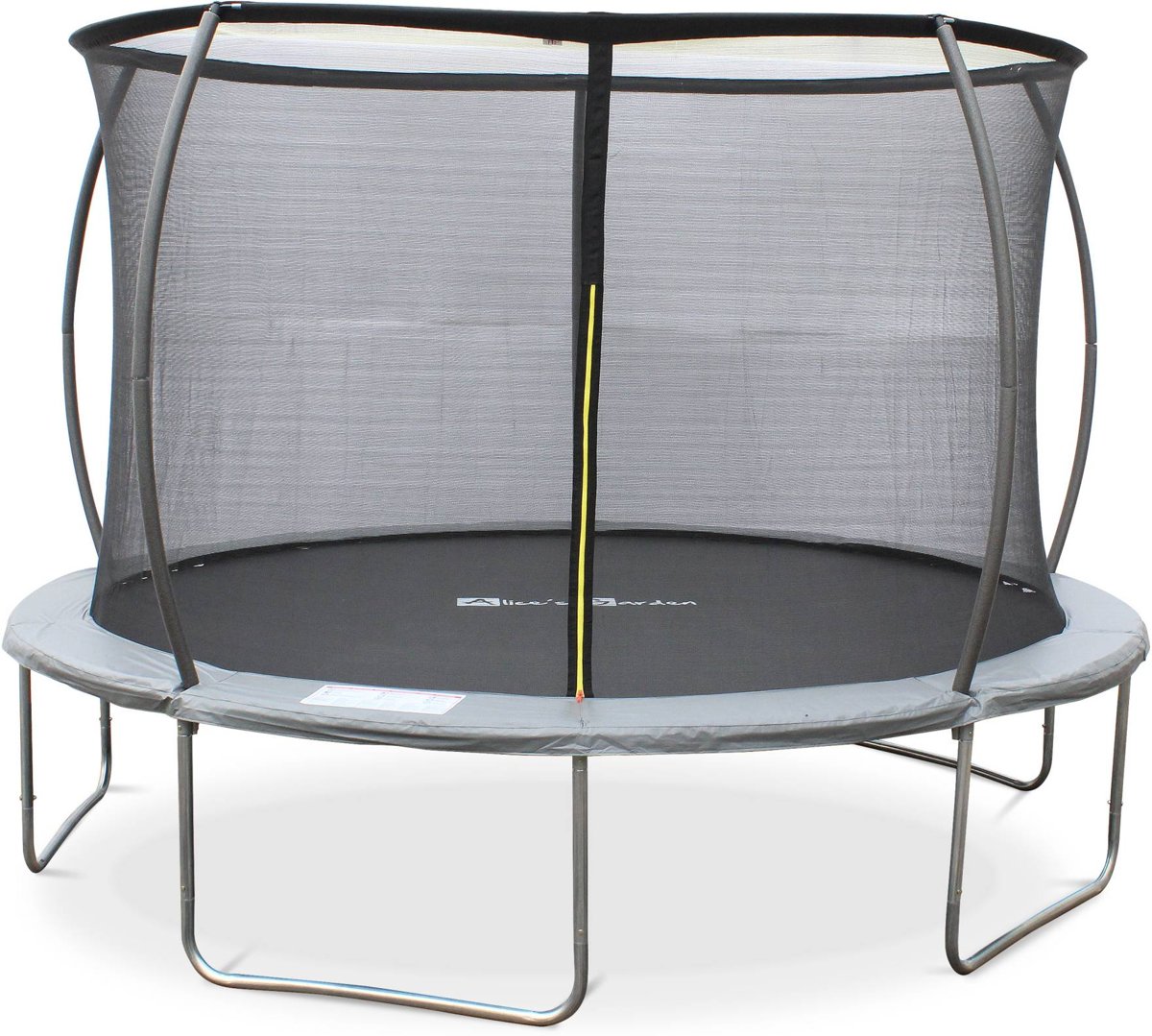 Trampoline rond Ø 370cm grijs met veiligheidsnet aan binnenzijde - Capricorne – Nieuw model - trampoline voor tuin 3,7m 370 cm